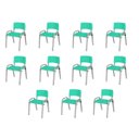 Ver imagem 1 de Kit 11 Cadeiras Infantil Iso, Escola, Base Cinza-verde Água
