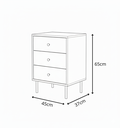 Ver imagem 4 de Mesa de Cabeceira 3 Gavetas Lux Elegance