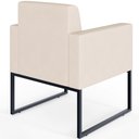 Ver imagem 7 de Poltrona Decorativa para Recepção Base Fixa de Metal Helô L02 Suede Bege - Lyam