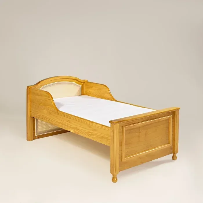 Berço Feliz com Tela Trançada | Americano 2 em 1 | Mel com Palha Mel | Madeira Maciça:com/madeira-na - 6