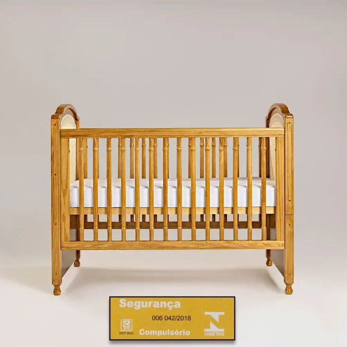 Ver imagem 3 de Berço Feliz com Tela Trançada | Americano 2 em 1 | Mel com Palha Mel | Madeira Maciça:com/madeira-na