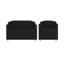 Ver imagem 1 de Kit 01 Poltrona Decorativa Tilla + Namoradeira Sala Espera Cor:Preto