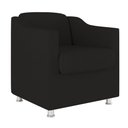 Ver imagem 2 de Kit 01 Poltrona Decorativa Tilla + Namoradeira Sala Espera Cor:Preto