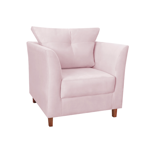 Poltrona Cadeira Decorativa Isis Clinica Escritório Suede Rosa Claro - LM DECOR