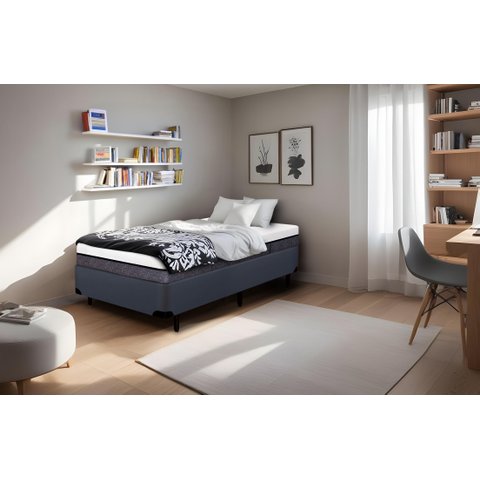 Cama Box Solteirão Serenelife - Corano Preto
