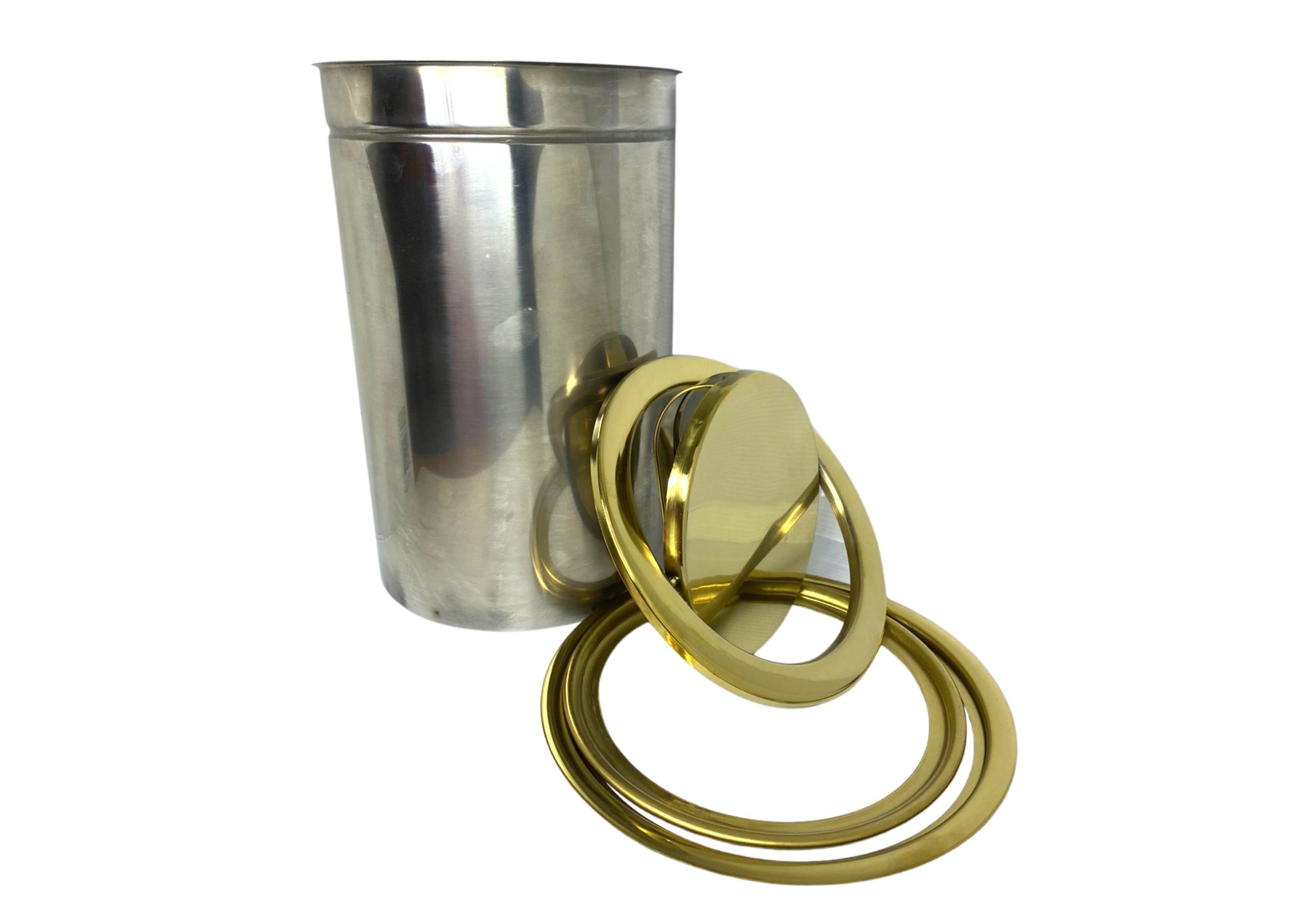 Lixeira Dourada em Aço Inox para Embutir Basculante 6L Fineza - 3