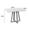 Mesa de Jantar Tampo de Vidro Retangular 140cm Off White Luna - 3