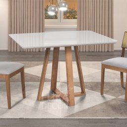 Mesa de Jantar Tampo de Vidro Retangular 140cm Off White Luna - 2