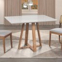 Ver imagem 2 de Mesa de Jantar Tampo de Vidro Retangular 140cm Off White Luna