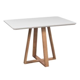 Mesa de Jantar Tampo de Vidro Retangular 140cm Off White Luna - 1
