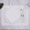 Ver imagem 1 de Conjunto Lugar Americano + Guardanapo Linho Ajour Branco