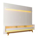 Ver imagem 2 de Rack Com Painel 2,30m para TVs Até 85 Polegadas Com Led e Pés - Nobre Ripado Requinte - Branco Diama