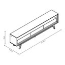 Ver imagem 4 de Rack Com Painel 2,30m para TVs Até 85 Polegadas Com Led e Pés - Nobre Ripado Requinte - Branco Diama