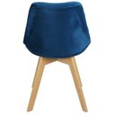 Ver imagem 5 de Kit 6 Cadeiras Charles Eames Leda Veludo Luisa Saarinen Estofada Base Madeira - Azul