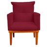 Kit 2 Poltrona Decorativa Duda com Base de Madeira para Sala e Quarto Suede Vermelho - 6
