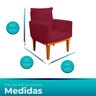 Kit 2 Poltrona Decorativa Duda com Base de Madeira para Sala e Quarto Suede Vermelho - 5