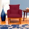 Kit 2 Poltrona Decorativa Duda com Base de Madeira para Sala e Quarto Suede Vermelho - 8