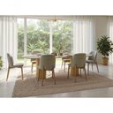Ver imagem 2 de Mesa de Jantar West 180cm X 100cm 6 Lugares Lâmina Natural de Madeira Damasco