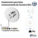 Ver imagem 2 de Acabamento Registro Monocomando 3/4 Preto Fosco Slim 95 Fani
