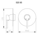 Ver imagem 5 de Acabamento Registro Monocomando 3/4 Preto Fosco Slim 95 Fani