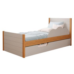 Bicama Solteiro Elza - MDF - Cama Auxiliar - Proteção Lateral - Cimol