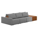 Ver imagem 1 de Sofá Ilha 3 Lugares Living 372cm Modulado Lary Linho K01 Cor Grafite