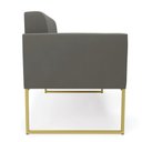 Ver imagem 5 de Sofá Namoradeira Elisa Suede Base Metálica Industrial Dourada - D'Rossi Grafite