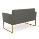 Ver imagem 4 de Sofá Namoradeira Elisa Suede Base Metálica Industrial Dourada - D'Rossi Grafite