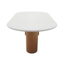 Ver imagem 2 de Mesa de Jantar Flórida Oblongo 8 Lugares Tampo Oblongo MDF Laqueado Amêndoa com Vidro Off-White