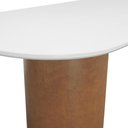 Ver imagem 3 de Mesa de Jantar Flórida Oblongo 8 Lugares Tampo Oblongo MDF Laqueado Amêndoa com Vidro Off-White