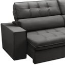 Ver imagem 5 de Sofá 3 Lugares Retrátil Reclinável Chaise Direito 243cm Solin F04 Veludo Grafite - Lyam Decor