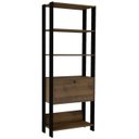Ver imagem 1 de Estante Livreiro 1 Porta 166x63 Cm Pinho Preto Arly