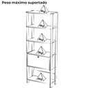 Ver imagem 4 de Estante Livreiro 1 Porta 166x63 Cm Pinho Preto Arly