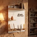 Ver imagem 2 de Prateleira Cantinho da Oração Painel Suspenso MDF Branco Amadeirado Letra 3D