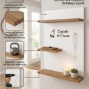 Ver imagem 3 de Prateleira Cantinho da Oração Painel Suspenso MDF Branco Amadeirado Letra 3D