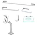 Ver imagem 1 de Kit Acessórios para Banheiro com Torneira Metal 6 Peças