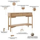 Ver imagem 5 de Aparador para Sala Madeira Maciça 2 Gavetas 120cm Benton F06 Tauari - Lyam Decor