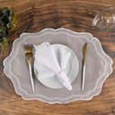 Ver imagem 1 de Kit 6 Jogos Americanos Bordado Simples com Guardanapos - Milão Cinza