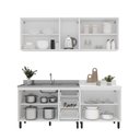 Ver imagem 2 de Cozinha Compacta Amara 9 Portas 3 Gavetas com Vidro 40250789 Branco - Politorno