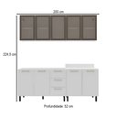 Ver imagem 3 de Cozinha Compacta Amara 9 Portas 3 Gavetas com Vidro 40250789 Branco - Politorno