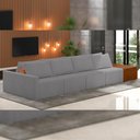 Ver imagem 2 de Sofá Ilha Modular para Sala 392cm com Puff Dublin K01 Bouclê Cinza Sintético Caramelo - Lyam Decor