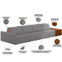 Ver imagem 4 de Sofá Ilha Modular para Sala 392cm com Puff Dublin K01 Bouclê Cinza Sintético Caramelo - Lyam Decor
