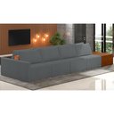Ver imagem 2 de Sofá Ilha Modular para Sala 392cm com Puff Dublin K01 Bouclê Cinza Sintético Caramelo - Lyam Decor