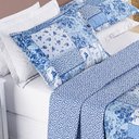 Ver imagem 2 de Colcha Estampada Dupla Face Bouti King 03 Peças - Azul Sereno Bia Enxovais