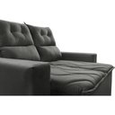 Ver imagem 4 de Sofá 3 Lugares Retrátil e Reclinável 1.80m Cama Inbox Smal com Bordado Pantográfico Suede Cinza