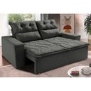 Ver imagem 1 de Sofá 3 Lugares Retrátil e Reclinável 1.80m Cama Inbox Smal com Bordado Pantográfico Suede Cinza