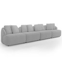 Ver imagem 2 de Sofá 4 Lugares para Sala de Estar Living 308cm Arlo F04 Bouclê Cinza - Lyam Decor