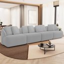Ver imagem 1 de Sofá 4 Lugares para Sala de Estar Living 308cm Arlo F04 Bouclê Cinza - Lyam Decor