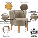 Ver imagem 4 de Conjunto 5 Cadeiras Estofadas para Recepção Comercial Macia Tecido Veludo Resistente Pés de Madeira