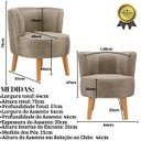 Ver imagem 3 de Conjunto 5 Cadeiras Estofadas para Recepção Comercial Macia Tecido Veludo Resistente Pés de Madeira